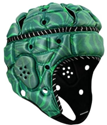 Hellery Caschetto Rugby Morbido in Schiuma di Poliestere, Cappellino Sportivo da Football, Casco Protettivo di Copertura a 360° per Adulti a Circonferenze della Testa di 58-64 Cm, Verde