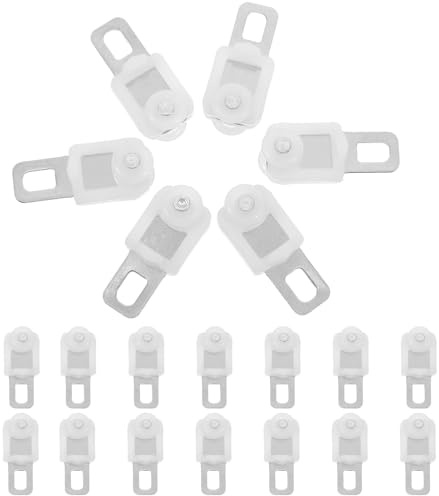 Alipis 20pcs Accessoires pour Tringles à Rideaux en Acier Inoxydable Roulettes Silencieuses à Roulement à Billes pour Chambre et Salle de Bain, Glisseurs Lourds pour Rail Carré