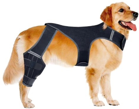 Generisch Hunde Hüftbandage,Kniebandage Hund Hinterbein,Einstellbare Gelenkmanschette,Hunde Hinterbein Orthese Mit 4 Metall Stabilisatoren Für Spaziergänge Übungen Outdoor Aktivitäten Park Reisen
