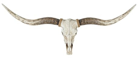Väggdekoration stor långhornskalle, konst i harts med falsk taxidermi tjurkonst, rustik väggornament västernstil för vardagsrum sovrum kontor