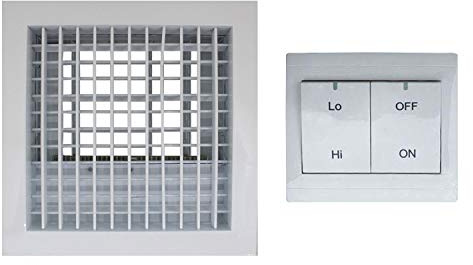 ROOwarMer Rejilla ventilación eléctrica aire acondicionado 220v (350x350mm) con compuerta motorizada