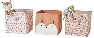 VERTBAUDET3er-Set Aufbewahrungsboxen „Happy Vintage“rosaONE SIZE