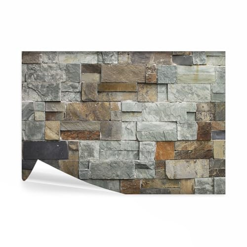 decomonkey Fototapete Steinwand Stein, 350x256 cm, Ziegelstein Steinoptik | Beton, Schlafzimmer, Wohnzimmer, Design, Tapete, Fototapeten, Tapeten, Wandtapete, moderne, Wand