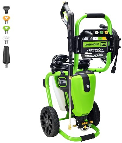 Greenworks Nettoyeur Haute Pression électrique TruBrushless 3000 PSI (1,1 GPM) (certifié PWMA)