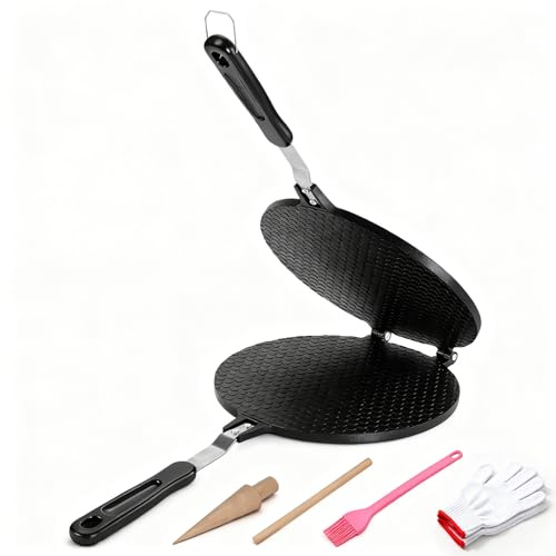 Dyna-Living Waffle Cone Maker Non-stick Ice Cream Cone Maker 8.66 inches Ice Cream Waffle Cone Maker Aluminum Egg Roll Mold Waffle Bowl Machine for Making Crispy Egg Rolls