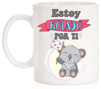 FUNNY CUP Taza estoy kolado por ti. Taza de koalas de amor para san valentin. Dia de los enamorados para la pareja con mucho cariño