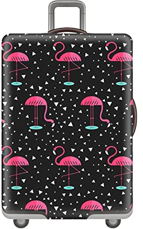 Hiseng Elastisch Kofferhülle Kofferschutzhülle Koffer Schutzhülle Kofferüberzug Luggage Cover Reisetrolleyabdeckung für 18-32 Zoll Koffer (L,Flamingo)