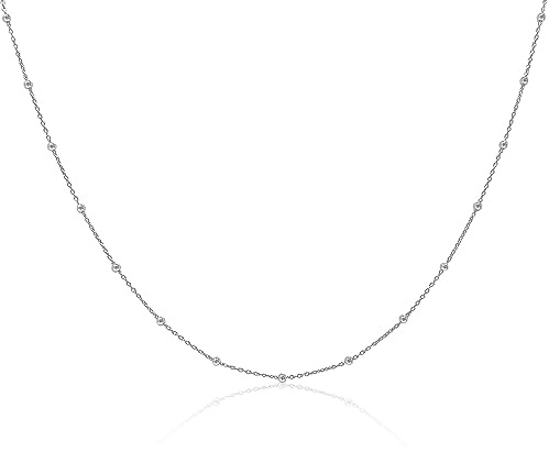 Mary & Jules Choker Kette Damen aus 925 Sterling Silber, aus recyceltem Silber, feine Kugelkette vergoldet, mit einzelnen Kugeln, Länge 38 + 4 cm, Halskette für Frauen Mädchen