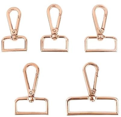 XIUPO 10 Stück 20–50 mm Metallschnallen für Taschen, Hundehalsband, Gepäckaufhänger, Karabinerverschlüsse, drehbare Trigger-Clips, Karabinerhaken, DIY-Bastelzubehör