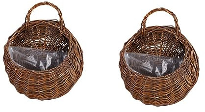 GANAZONO 2st Hängekörbe Für Pflanzen Im Innenbereich Rattan Wandpflanzer Drinnen Rustikal Pflanzkorb Für Zimmerpflanzen Hängekorb Aus Rattan Hängender Korb Bambus Blumentopf Dekorative Wand