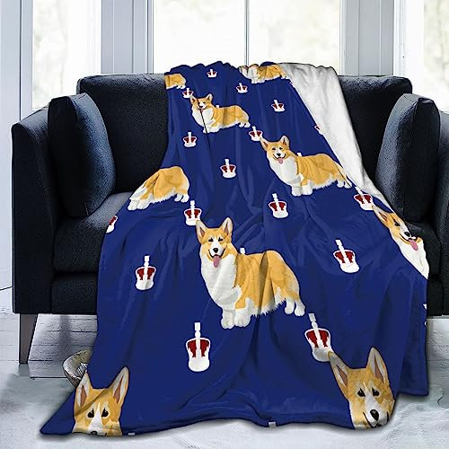Gambo Welsh Corgi Hunde-Überwurfdecke, weiche Reisedecke, leichte Outdoor-Decken, warme Hundedecke, alle Jahreszeiten, flauschige Flanelldecke für Sofa, Couch, Bett (203,2 x 152,4 cm)