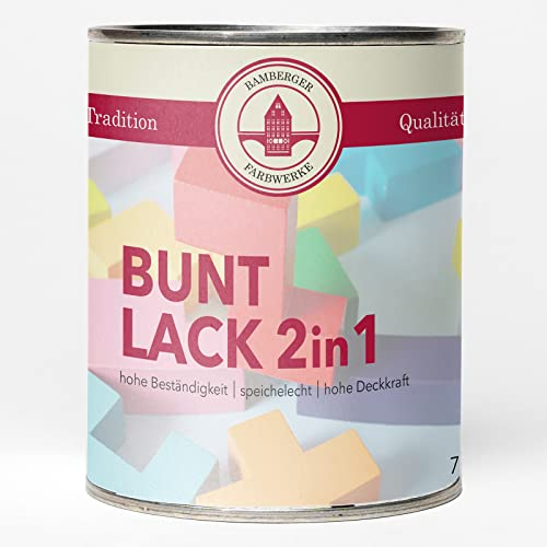 Bamberger Farbwerke Buntlack 2in1, Acryllack für Holz, Metall, Kunststoff (Lichtgrau glänzend, 750ml)