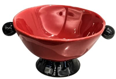 JUNYFFF Frutero De Cerámica, Vintage Cesta De Frutas De Cerámica Fruteros De Cocina Modernos Cerámica, para Almacenamiento De Frutas Y Bocadillos, Nueces, Pasteles, Postres,Rojo