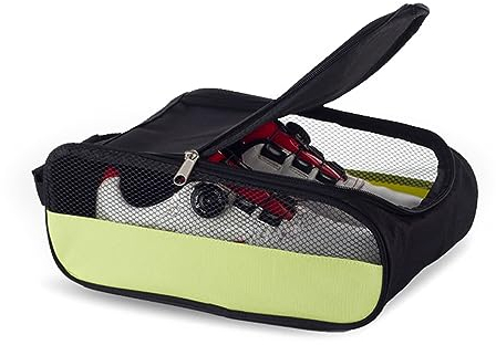 Tragbare Golf-Schuhtasche, atmungsaktiv, Reise-Schuh-Organizer, Outdoor-Schuhtaschen, Golf-Geschenk für Männer und Frauen, Sport-Schuhtasche & Etuis, tragbarer Golfschuh, leicht, Reisen, Schwarz /