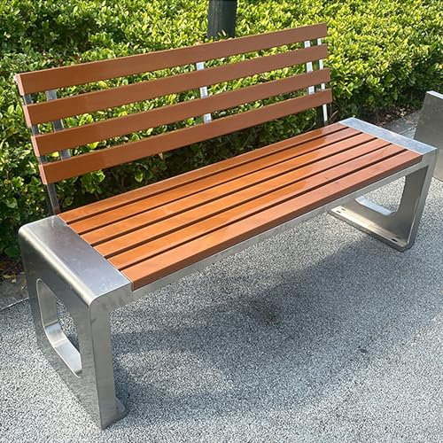 LLZJDDPLY 2-Sitzer Gartenbank mit Rücken, Bank wetterfest aus Holz & Stahl, Sitzbank klassisch für Garten, Balkon, Holzbank (Color : A, Size : 1.8m)