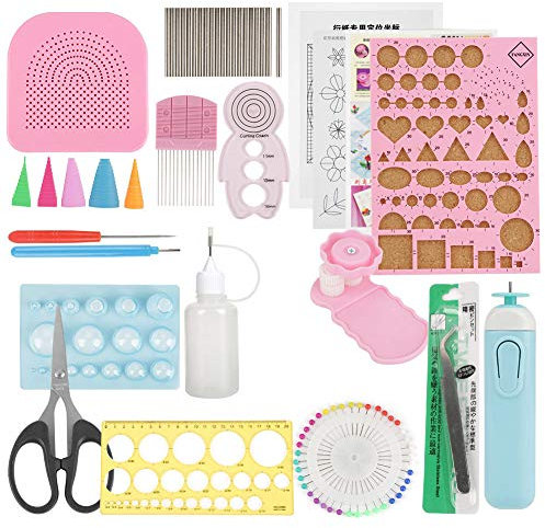 Papier-Quilling-Set Anfänger, 24-teiliges Papier-Quilling-Werkzeug-Set, DIY-Quilling-Papier-Schlitzwerkzeuge, Kunsthandwerk, Dekoration, Anfänger-Quilling-Vorlage, Formbrett