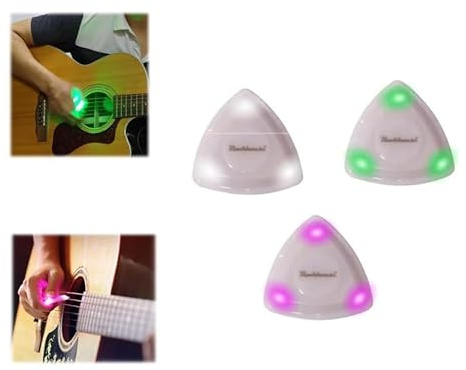 LED Glowing Guitar Pick,Leuchtendes Gitarren Plektren Gitarrenplektren Leuchtendes Plektrum Guitar Pick Bass Guitar Electric Picks, NEW Musical Stringed Instrument Glowing Plectrum (Dreifarbig)