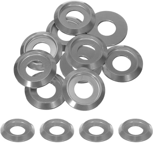 QUARKZMAN Lot de 10 Rondelles Coniques M8 Diamètre du Trou 8mm/0,31 (Gris) | Rondelles en Aluminium pour Vis RC/FPV/PC/Drone/Accessoires Mécaniques