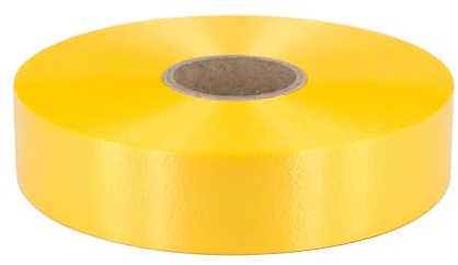 Star Geschenkband Ringelband 31mm x 100m wasserfest - 30 Farben in 5/10/19/31/50mm - Dekoband aus Kunststoff - Polyband Schleifenband zum Basteln von Weihnachtssternen & Autoschleifen - Gelb