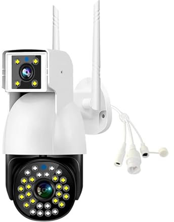 Telecamera di sicurezza esterna Telecamera IP 4G Sim Camara esterna impermeabile Dual Lens Traccia automatica Visione notturna CCTV Protezione di sicurezza Monitor domestico per la sicurezza domestica