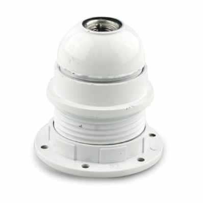 Portalámpara E27, 4A, rosca blanca; ideal para lámparas de hogar, iluminación doméstica y decoración en interiores.