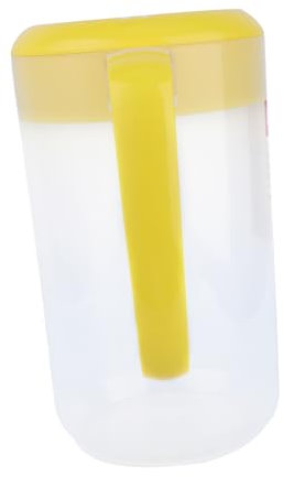 VOSAREA Large Capacity 4000ml Water Pitcher Lid and Measurement Scale, Bright Yellow Beverage Pitcher for Cold Drinks and Juice Storage