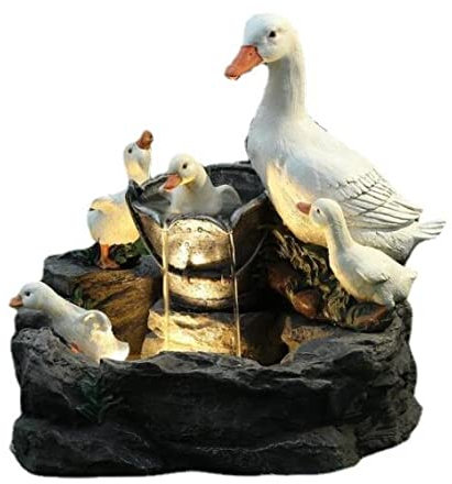 YXUANYZNB Statue de fontaine d'écureuil en résine, sculpture d'écureuil de jardin extérieur, paysage de jardinage pour la famille, la terrasse, la décoration de la maison – Canard