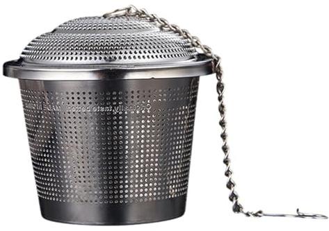 Infusor de bola de té de acero inoxidable: bola de condimento reutilizable, cesta de filtro de té seguro para lavavajillas | Cubierta de malla fina Residuos de ingredientes de extracción efectivos, pe