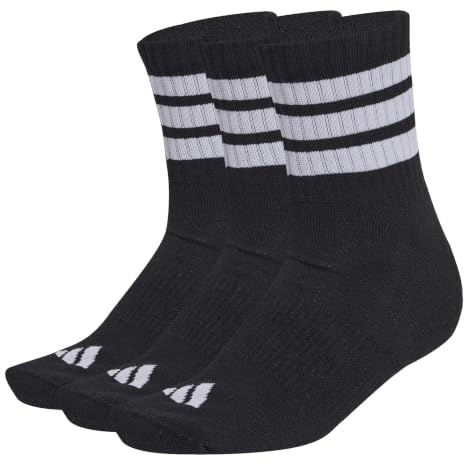adidas Unisex CALZINI SPORTIVI IMBOTTITI A TRE STRISCE, ALTA CAVIGLIA, CONFEZIONE DA 3 PAIA