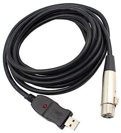 ERINGOGO Cable Adaptador USB Xlr para Micrófono con Chip Dac para Grabación y Karaoke Cable Flexible para Audio Ordenador y Streaming