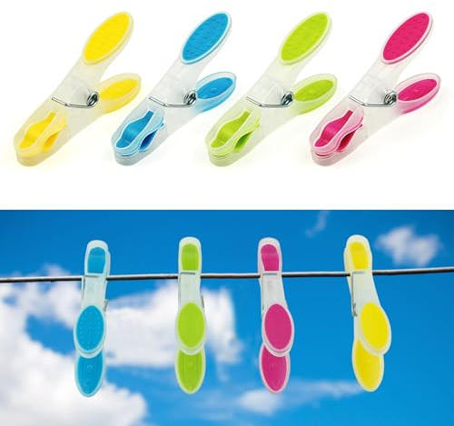 JINTANG Lot de 60 pinces à linge pour corde à linge, pinces à linge avec ressort extra fort, prise en main douce, sans marque sur les tissus, pinces à linge durables pour la maison, le jardin