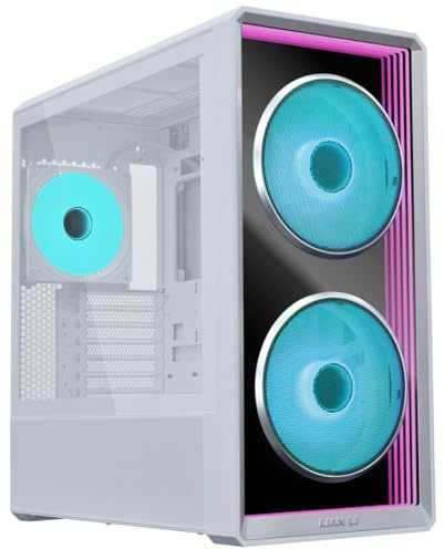 Lian Li LANCOOL 217 INF PC-Gehäuse Weiß | Midi-Tower für E-ATX & SSI-EEB Mainboards, Glasfront mit Unendlichkeitsspiegel, inkl. 3× ARGB-Lüfter, Back-Connect-kompatibel