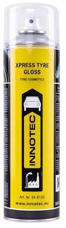 INNOTEC Xpress Tyre Gloss 500 ml – Reifenglanz-Spray für langanhaltenden Hochglanz und gepflegtes Erscheinungsbild – pflegt und frischt Fahrzeugreifen auf – ideal für Werkstatt, Auto & Pflege