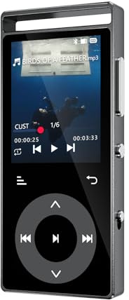 90G MP3 Players with Bluetooth 5.3, HiFi Sound Portable Music Player | MP3 Player with Built-in Touch Buttons, E-Book, Color Screen, FM Radio, Supports up to 128GB, Earphones Included (Black)