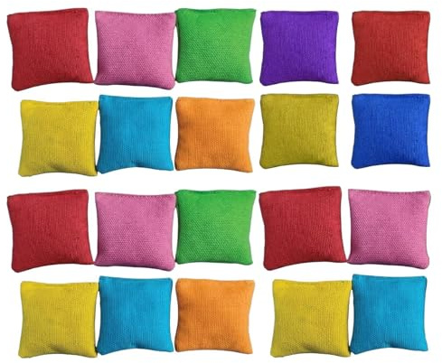 Bönpåsar För Kastning 20 stycken färgglada kastpåsar, 5 x 5,5 cm | Mini Kastpåsar För Kastning för Skolan, familjesammankomster, karnevaler, kasttävlingar och