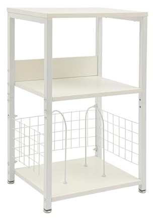Treeisland Estantería para discos de vinilo y tocadiscos (3 niveles), color blanco | Caja de almacenamiento de vinilo con separadores, capacidad de carga de 45 kg, para oficina, sala de estar