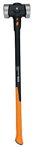 Fiskars Pro Flat Face Sledge Hammer, IsoCore Shock Control System, Forged Heat-Treated Rust-Resistant Coating, 12 lb, 36 Inches