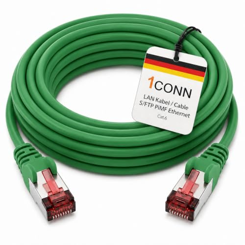 1CONN Cat6 Netzwerkkabel 50m grün Ethernetkabel Lankabel Cat6 Lan Netzwerk Kabel Sftp Pimf Patchkabel 1000 Mbit s