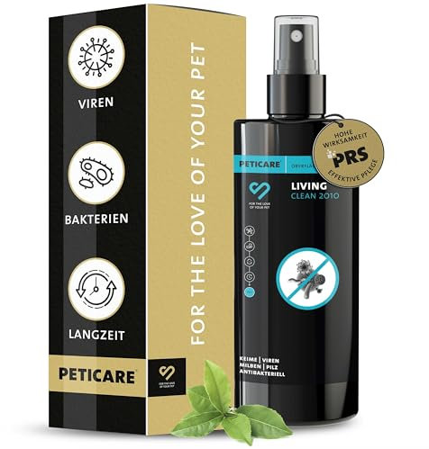 Peticare Desinfektionsmittel, Anti-mikrobieller Effekt gegen Viren, Bakterien, Keime, Anti-mikrobieller Effekt, Desinfektion-Spray gegen Pilz Milben - LivingClean 2010