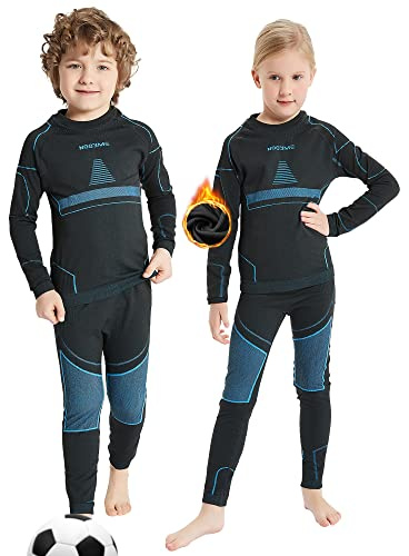 NOOYME Ropa Interior Funcional Ropa Interior de esquí para niños Ropa Interior térmica para niños Ropa Interior Deportiva Transpirable y Agradable para la Piel fútbol para niños