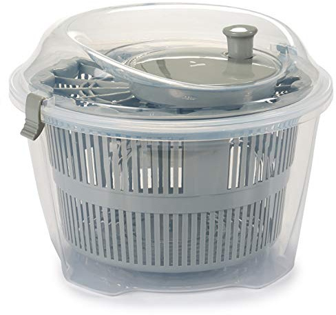 Centrifugadora Escurridor de Verduras y Lechugas de 4,4 L. de Capacidad, Sistema de manivela de Gran Velocidad (Colores Neutros, Aleatorio)