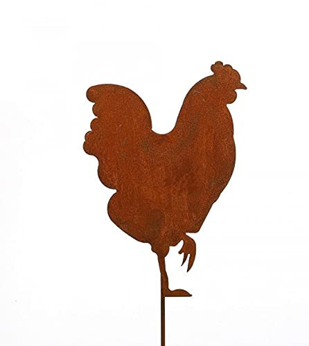 Rostalgie Edelrost Huhn Hiltrud zum Stecken 34 x 24 cm Gartendekoration Bauernhoftiere