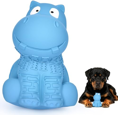 PETIZER Quietschendes , unzerstörbares Hundespielzeug für aggressive Kauer, Hundesicherungsspielzeug, Naturkautschuk für kleine/mittelgroße/große Hunde