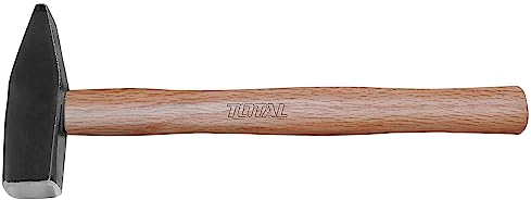 TOTAL - Marteau de Serrurier | 300 g | Idéal pour l'Ébénisterie et la Serrurerie | Sert à Modeler, Lisser et Contourner le Métal | Manche en Bois | Tête en Acier Forgé