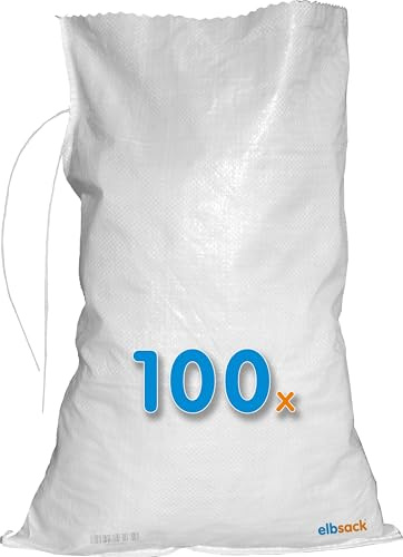 THW Feuerwehr - 100 sacchi di sabbia in polipropilene, 40 x 60 cm, vuoti, con nastro, per riempire