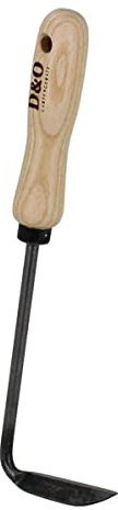 D&O Schuffel für Rechtshänder aus geschmiedeten Borstahl mit Holzgriff (Esche) - Gesamtlänge 29 cm - Gartenwerkzeug, Schuffel, Handjäter, Unkrautentferner, Schuffel, Jäter, Unkrauthacke