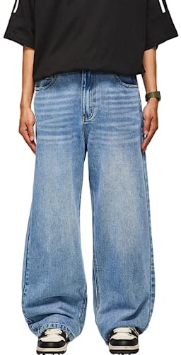 Baggy jeans för män kvinnor, Y2k skater, vintage, enkla byxor, casual, vida ben, jeans, lös passform, hiphop jeans i denim, XL