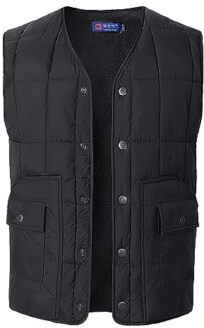 Btmpmcs Homme Hiver Chaud Gilet Outdoor Veste Sans Manche Ultra Légère Doudoune Padded Bodywarmer de Sport Casual Chaud Manteau Matelassé Blouson Décontracté Parka Manteaux épais