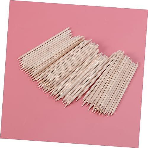 Beavorty 100 Piezas Cutícula De Palo De Madera De Naranja Palo De Cutícula De Madera Empujador De Cutículas De Madera a Granel Palitos De Manicura Para Uñas Bambú Clavo Cartel De Madera
