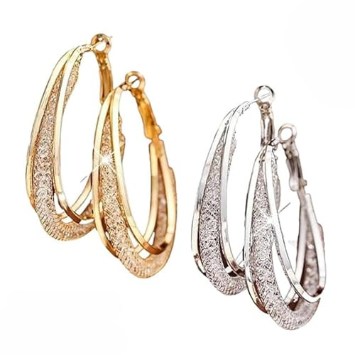 2 Pairs Lymphatic Drainage Slimming Hoop Earrings, Halolux Lymphvity Magnetotherapy Germanium Earrings, Lymphatic Activity Hoop Acupuncture Therapy Fashion Jewelry Gift For Women